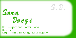 sara doczi business card